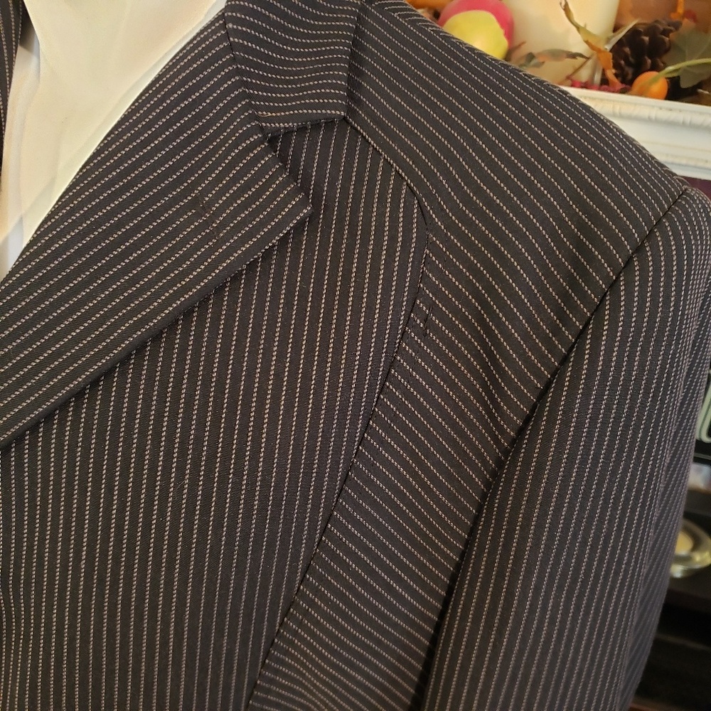 TWIST PLATINUM BLACK PINSTRIPE MENS JACKET L